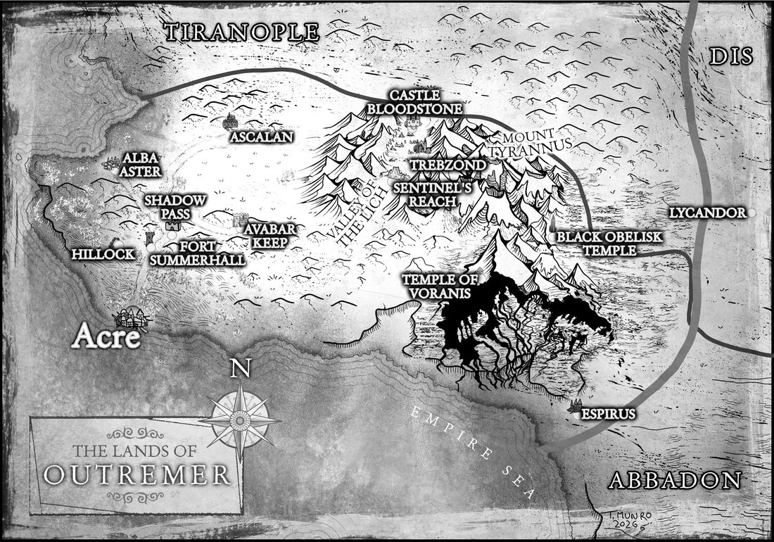 The Lands of Outremer — regional map from The Anti-Paladin