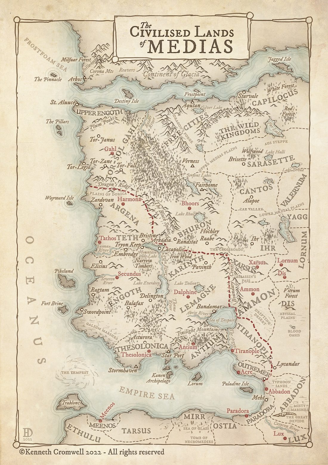 Civilised Lands of Medias — world map